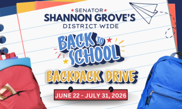 Senator Shannon Grove Announces Annual Backpack  Drive Across Kern, Fresno, and Tulare Counties